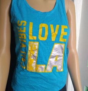 CALI VIBES LOVE LA, Racer Back Tank Top.